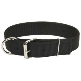 Coastal Pet Macho Dog Double-Ply Nylon Collar with Roller Buckle 1.75" Wide Black - 20"Long