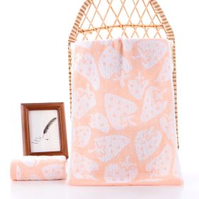 Bamboo Fiber Strawberry Towel Absorbs Water (Option: Light orange-26x50cm)