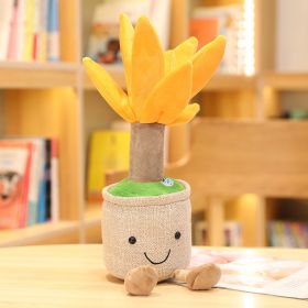 Plush Simulation Dragon Beard Tree Potted Bouquet Toy Cute Doll (Option: Orange-35CM)