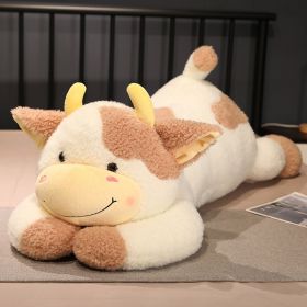 Home Cute Lying Cow Pillow (Option: Caramel Mocha-90cm)