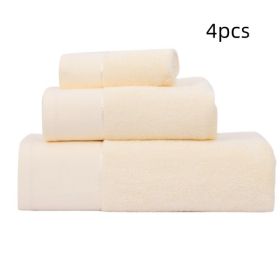 Cotton Towel, Absorbent Gift Towel, Bath Towel (Option: Yellow-70x140cm 600g-4pcs)