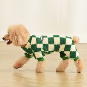 Four Legged Woolen Clothes With Lamb Fleece (Option: Green-L)