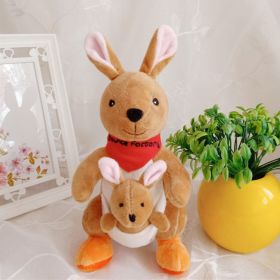 Children's Mother And Child Kangaroo Doll Plush Toys (Option: Orange-28cm)