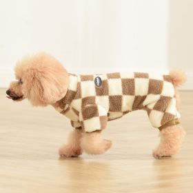 Four Legged Woolen Clothes With Lamb Fleece (Option: Brown-XL)