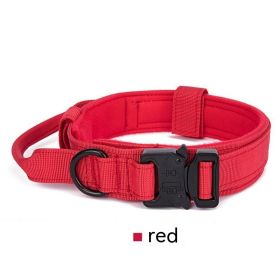 Outdoor Nylon Tactical Dog Collar (Option: Red Collar Black-XL)