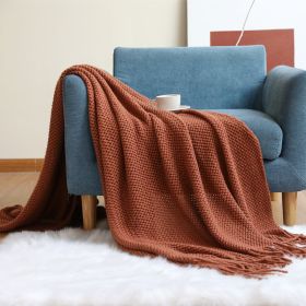 Office Sofa Nap Knitting Blanket (Option: Caramel-127x176cm)