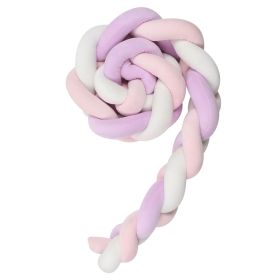 Knotted Long Pillow Three-strand Twist Spandex Bed Fence Baby (Option: Pink White Purple-100cm)