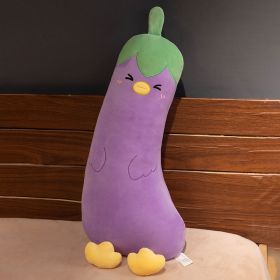 Cartoon Vegetable Transformation Chicken Pillow Plush Toy (Option: Eggplant-70cm)