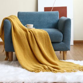 Office Sofa Nap Knitting Blanket (Option: Yellow-127x176cm)