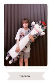 Doll Bazar Black Plush Toy Strip Doll Cat (Option: Grey cat-135cm)