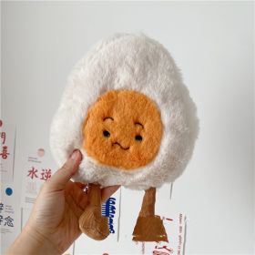 Cute Boiled Egg Plush Toy Creative Doll (Option: Confused Egg Punk Mouth-Sitting Height About 20cm)