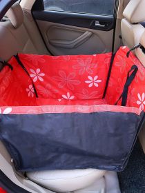 Rear Printed Double Layer Waterproof Pet Car Mat Pet Cat Dog Protection Pet Hanging Basket (Option: Red SUNFLOWER-60x50x35cm)