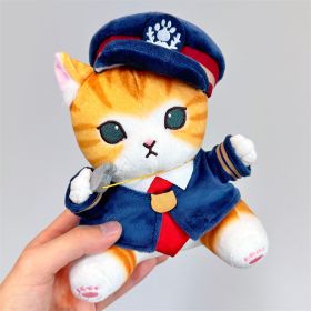 Cute Train Conductor Cat Toy Doll Pendant (Option: 20cm Doll-Train Conductor Cat)