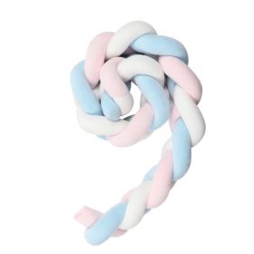 Knotted Long Pillow Three-strand Twist Spandex Bed Fence Baby (Option: Pink White Small Sky Blue-100cm)