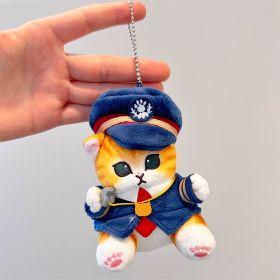 Cute Train Conductor Cat Toy Doll Pendant (Option: 12cm Pendant-Train Conductor Cat)