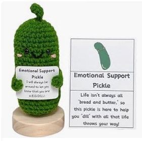 Fashion Hand Crocheted Funny Toy (Option: Cucumber Plus Emotion Card-1PCS)