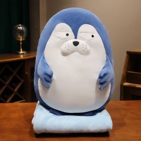 Cute Marine Animal Doll Pillow Plush Toy (Option: Seal Pillow Blanket-55cm 100x170cm)