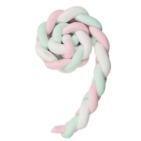 Knotted Long Pillow Three-strand Twist Spandex Bed Fence Baby (Option: Pink White Mint Green-100cm)