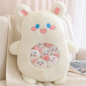 Cartoon Doll Bear Dinosaur Snack Pillow Girl Cute (Option: Rabbit-40 × 50cm)