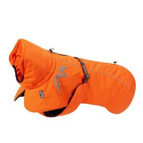 Pet Dog Cotton-padded Clothes Autumn And Winter Waterproof Warm With Velvet (Option: Orange-Back Length 25cm)