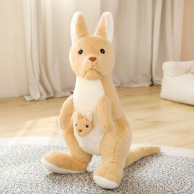 Kangaroo Plush Mother And Child Plush Toy Doll Simulation Kangaroo (Option: Brown-45cm)