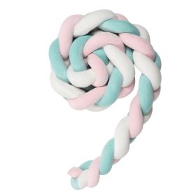 Knotted Long Pillow Three-strand Twist Spandex Bed Fence Baby (Option: Pink White Blue-100cm)