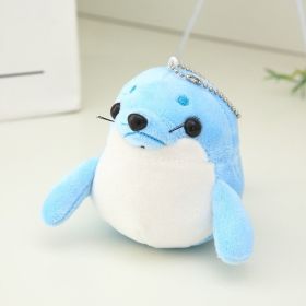 Dolphin Seal Pendant Plush Toy Little Doll Keychain Schoolbag Backpack Hanging Ornament (Option: Light Blue Seal Small Pendant-10cm)