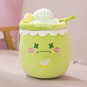 Ice And Snow Milky Tea Cup Pillow Doll Cute Plush Toy Prize (Option: Green-Pendant)