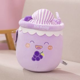 Ice And Snow Milky Tea Cup Pillow Doll Cute Plush Toy Prize (Option: Purple-Pendant)