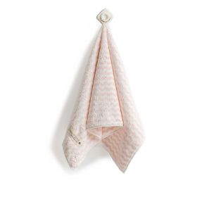 Coral Fleece Hair Dry Towel Wash Face Absorbent Towel (Option: Wave pattern pink-34x76cm)