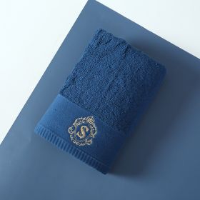 Five-star Hotel Thickened Cotton Towel (Option: Deep blue-40x78cm)