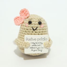 Cute Wool Hand Woven Doll (Option: Bow Big Potato-As Shown In The Picture)