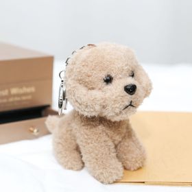 Poodle Plush Pendant Cartoon Puppy Key Chain (Option: Light Brown-10cm With Keychain)