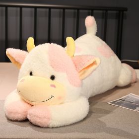 Home Cute Lying Cow Pillow (Option: Cherry Blossom Powder-90cm)