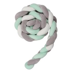 Knotted Long Pillow Three-strand Twist Spandex Bed Fence Baby (Option: Gray White Mint Green-100cm)