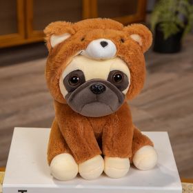 Cartoon Cute Wrinkled Dog Animal Plush Doll (Option: Brown Bear-22CM)