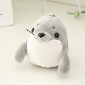 Dolphin Seal Pendant Plush Toy Little Doll Keychain Schoolbag Backpack Hanging Ornament (Option: Gray Seal Small Pendant-10cm)