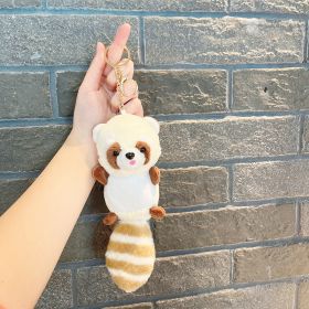 Plush Long Tail Raccoon Doll Small Pendant Keychain (Option: White-Keychain)