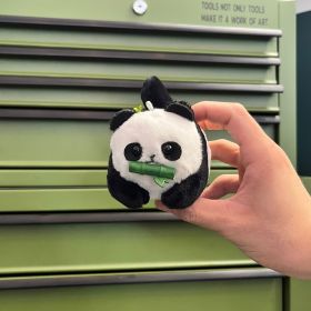 Plush Drawstring Toys Doll Pendant (Option: Black Wagging Tail Giant Panda-14CM)