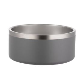 Stainless Steel Dog Bowl Inside And Outside 304 With Silica Gel Pad (Option: Gray-100oz)