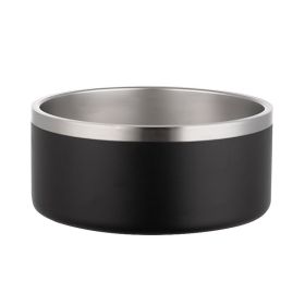 Stainless Steel Dog Bowl Inside And Outside 304 With Silica Gel Pad (Option: Black-100oz)