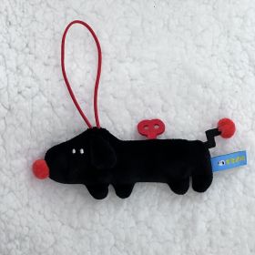 Dopamine Puppy Plush Pendant Doll (Option: Black-12cm)