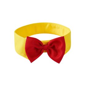 Pet Collar Knot Velcro Adjustable Bow Tie (Option: Reddish Yellow-L)