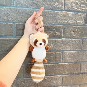 Plush Long Tail Raccoon Doll Small Pendant Keychain (Option: Brown-Keychain)