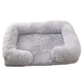 Doghouse Cathouse Plush Round Pet Bed (Option: M27 Light Gray-S Contains Inner Sleeve)