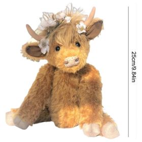 Highland Cattle Animal Plush Doll (Option: Brown Sitting Yak-20cm)