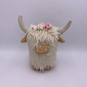 Highland Cattle Animal Plush Doll (Option: White Faceless Yak-20cm)