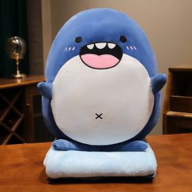 Cute Marine Animal Doll Pillow Plush Toy (Option: Shark Blanket-55cm 100x170cm)