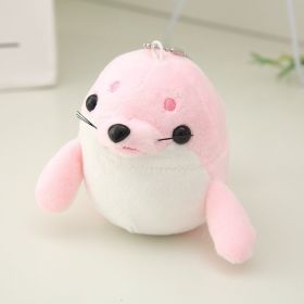 Dolphin Seal Pendant Plush Toy Little Doll Keychain Schoolbag Backpack Hanging Ornament (Option: Pink Seal Small Pendant-10cm)