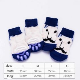 Dog Socks Booties Cat Shoes Anti-scratch (Option: La Barbe Bleue-M)